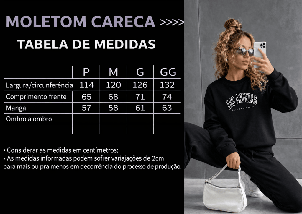 Moletom Feminino Careca - Los Angeles California