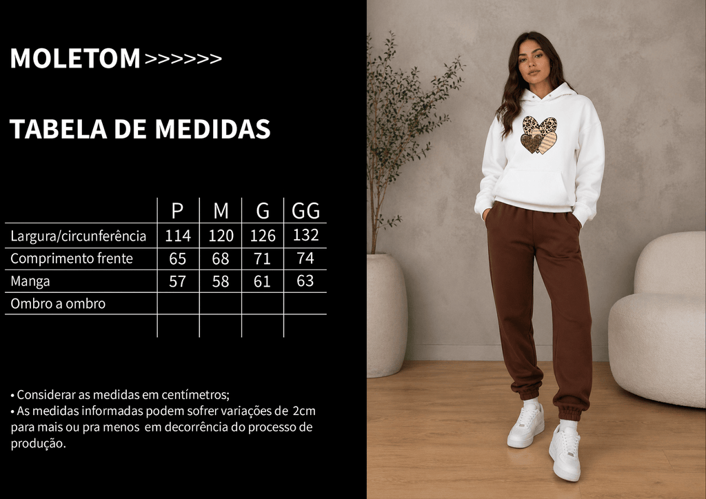 Moletom Canguru Feminino - Almayda Wild Love Chic