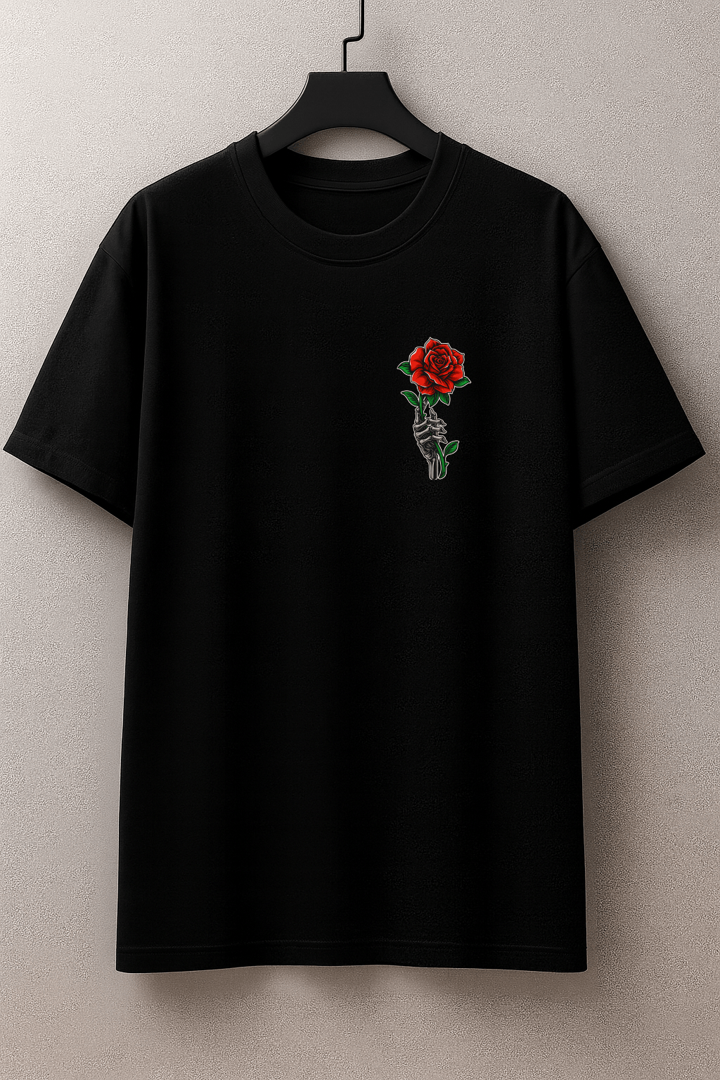 Camiseta Masculina Tradicional Manga Curta - Rose Pain Red