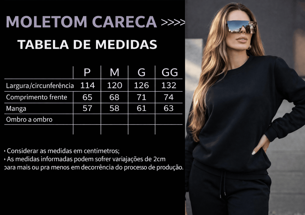 Moletom Feminino Careca - Liso