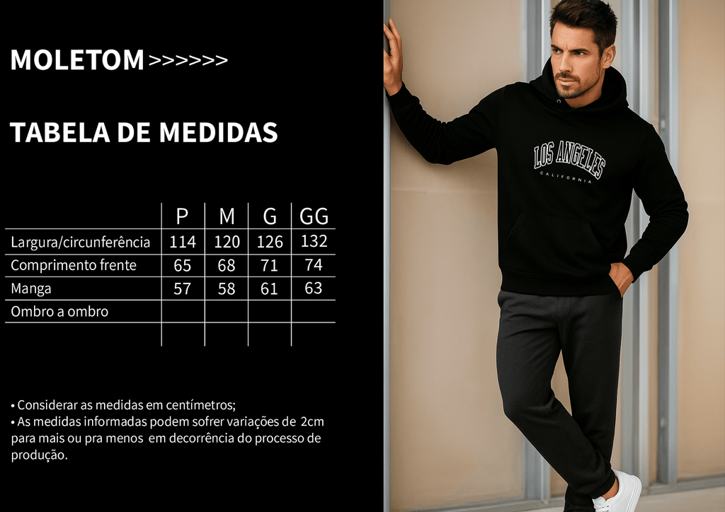 Moletom Masculino Canguru - Los Angeles Califórnia