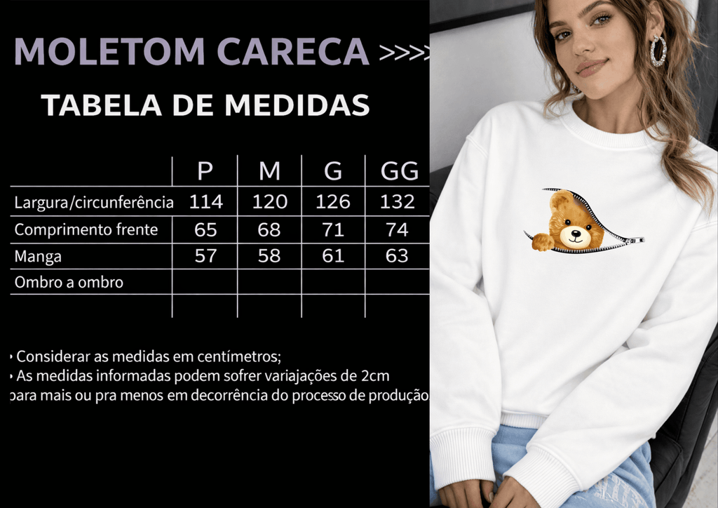 Moletom Feminino Careca - Sweet Bear
