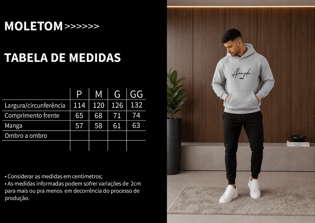 Moletom Masculino Canguru - Almayda Since 1991