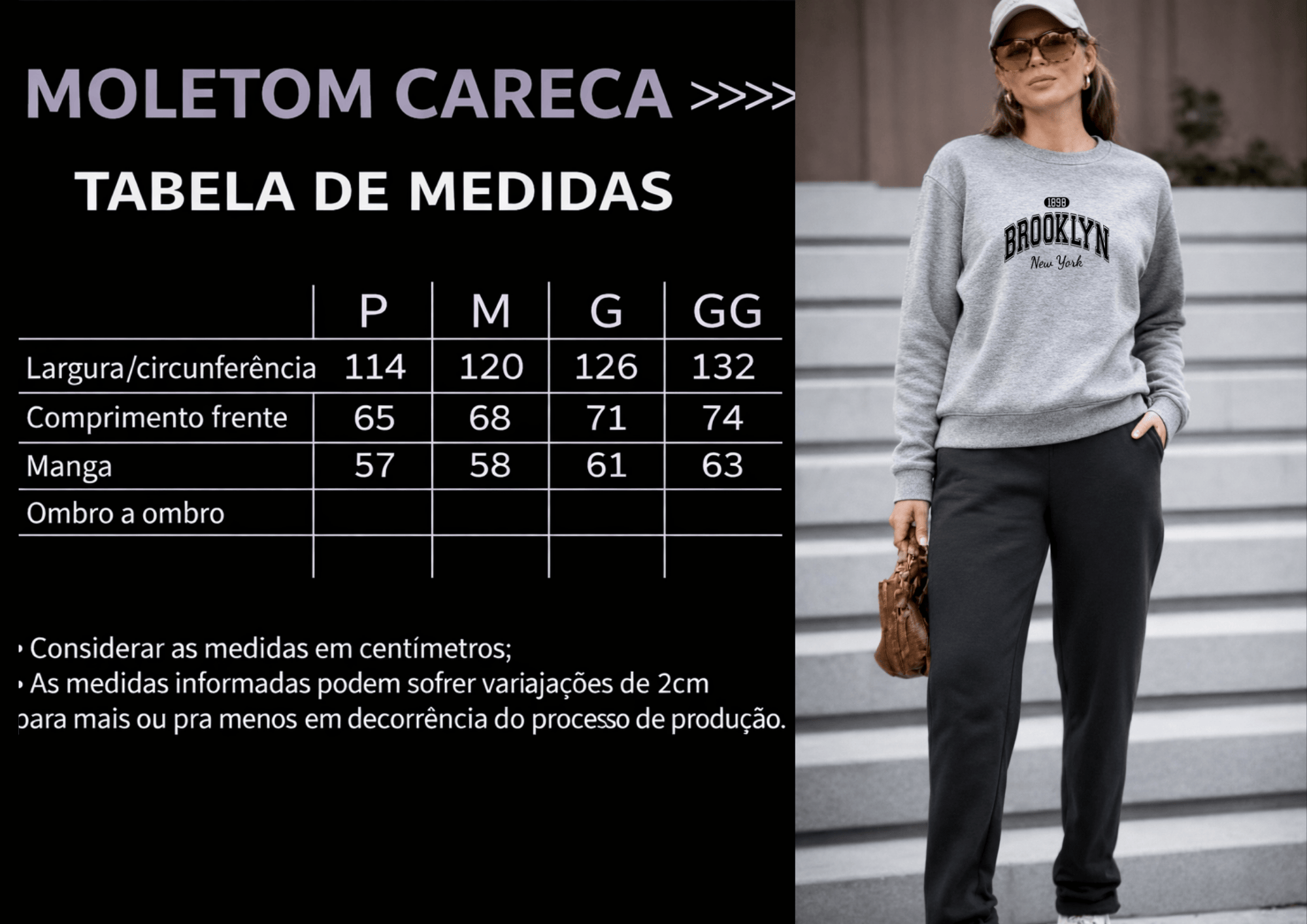 Moletom Feminino Careca - Brooklyn New York