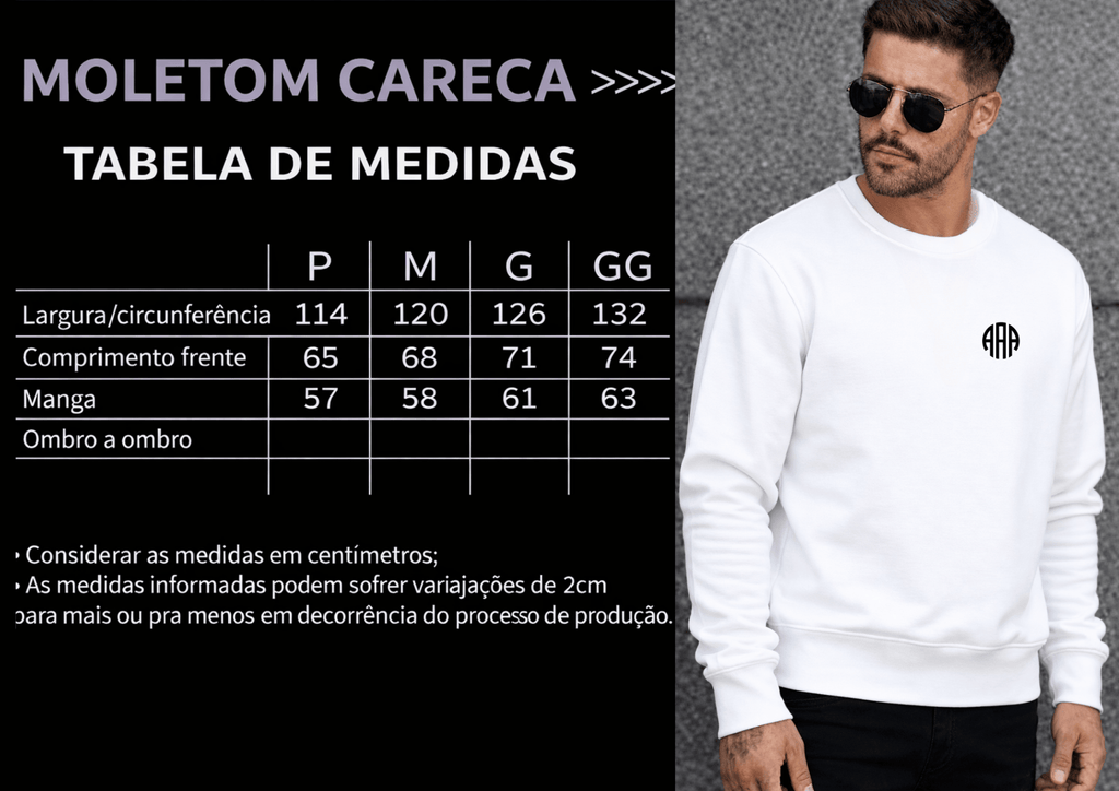 Moletom Masculino Careca - Almayda Estampa Minimalista