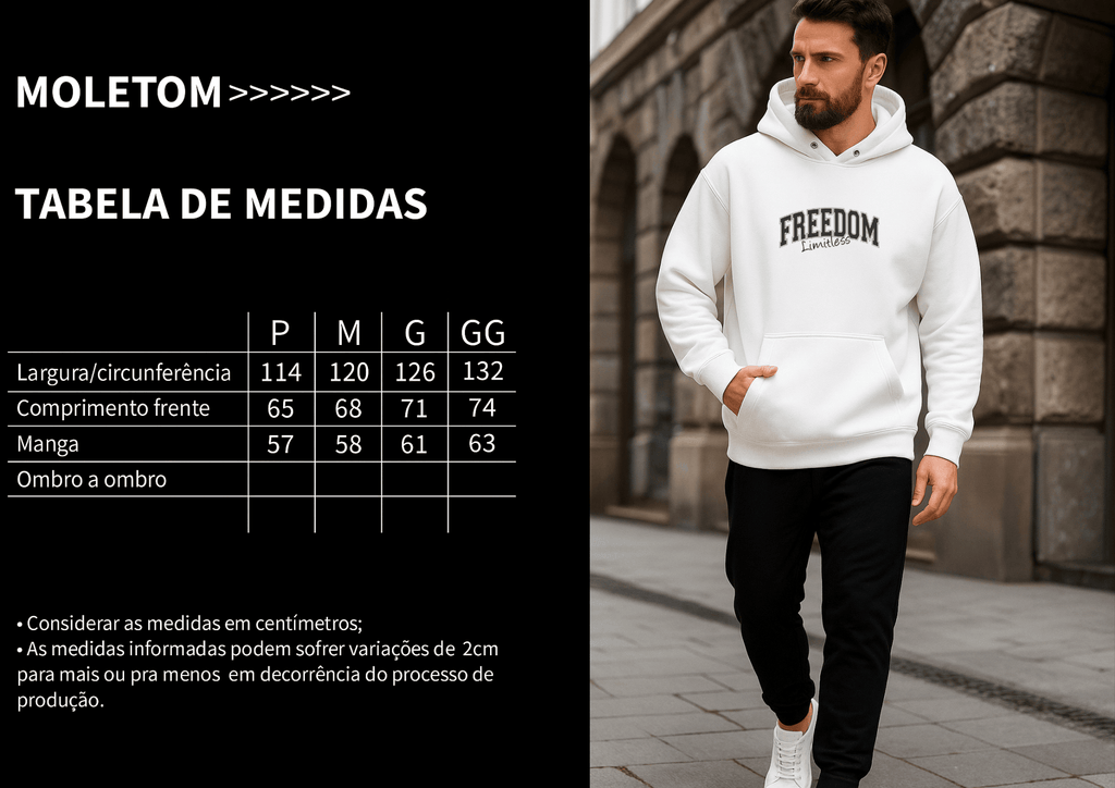 Moletom Masculino Canguru - Freedom Limitles