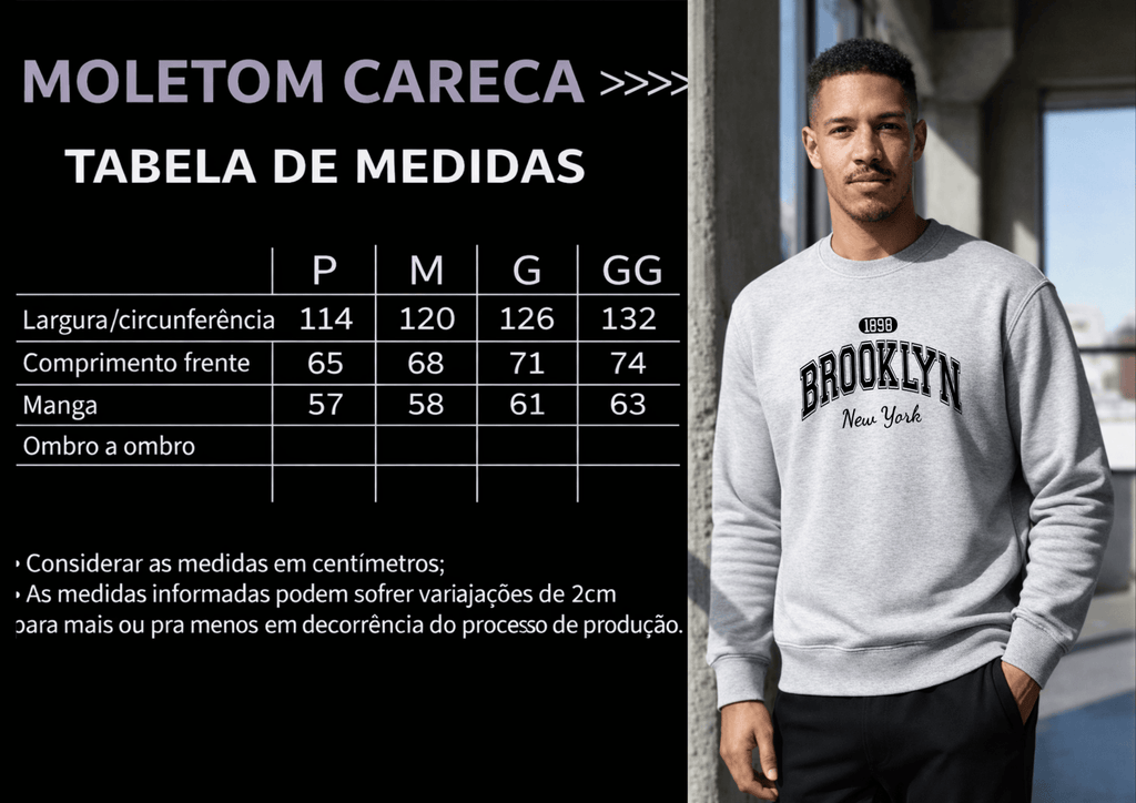 Moletom Masculino Careca - Brooklyn New York