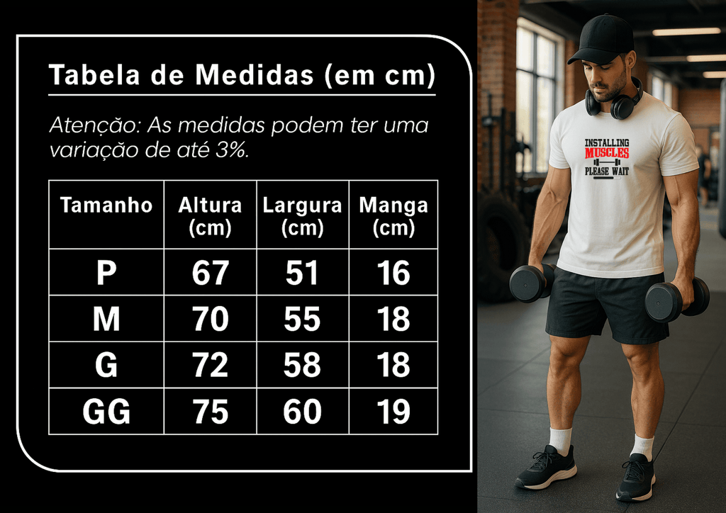 Camiseta Masculina | Estampa Installing Muscles Vermelho