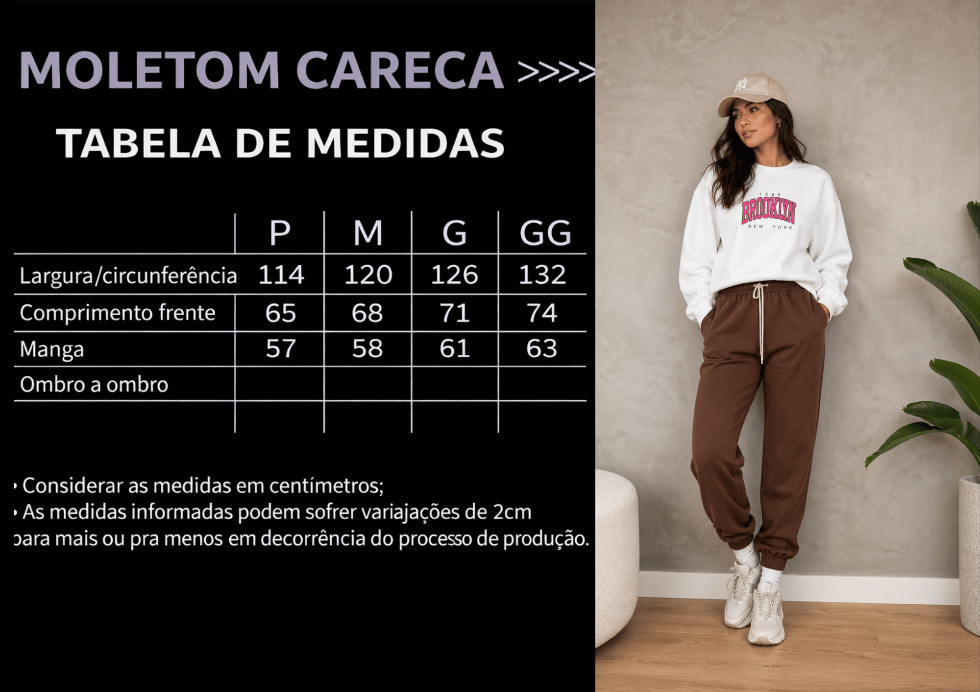 Moletom Feminino Careca - Brooklyn New York Estampa Rosa