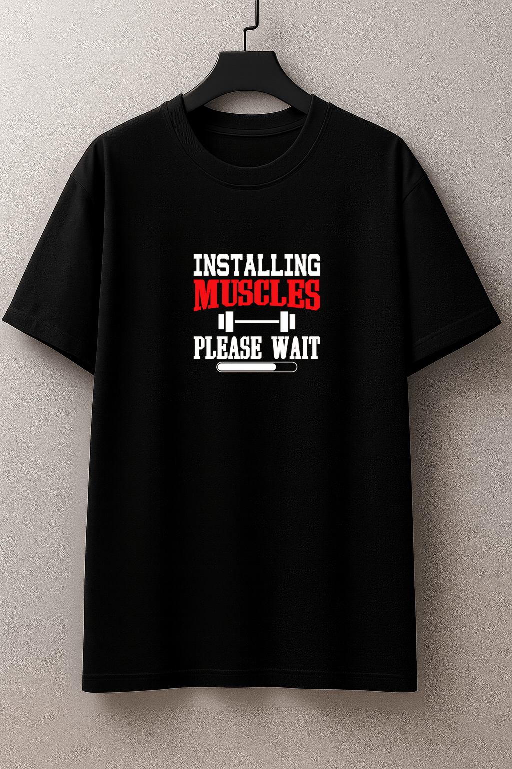 Camiseta Masculina | Estampa Installing Muscles Vermelho