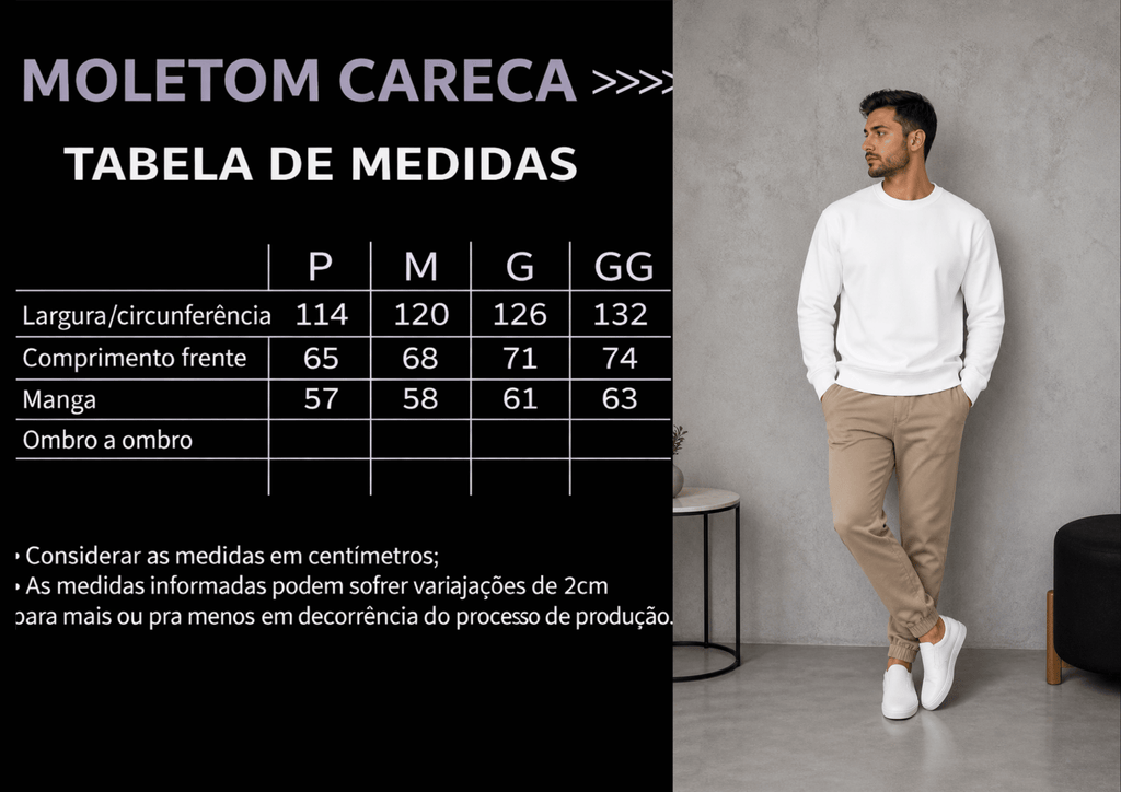Moletom Masculino Careca - Liso