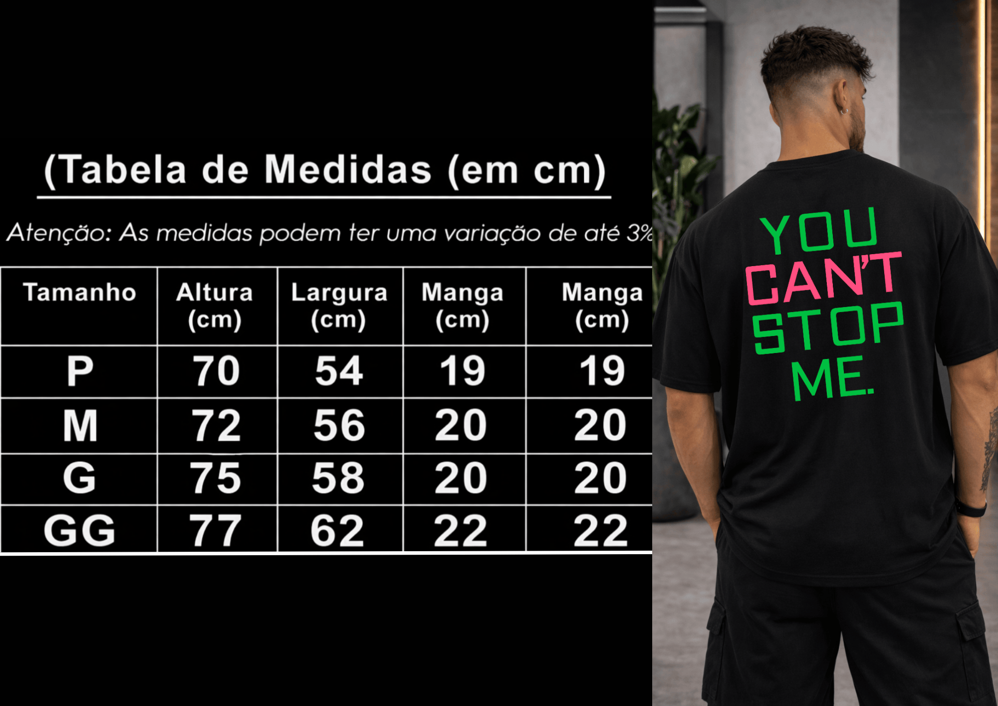 Camiseta Oversized Masculina “YOU CAN’T STOP ME.