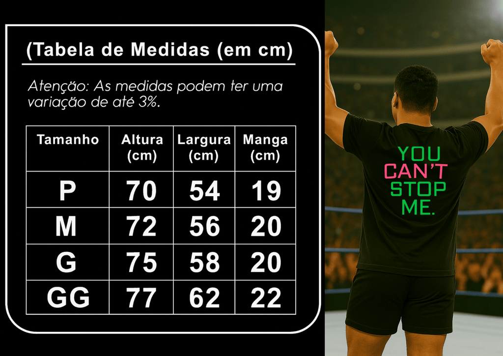 Camiseta Oversized Masculina “YOU CAN’T STOP ME.