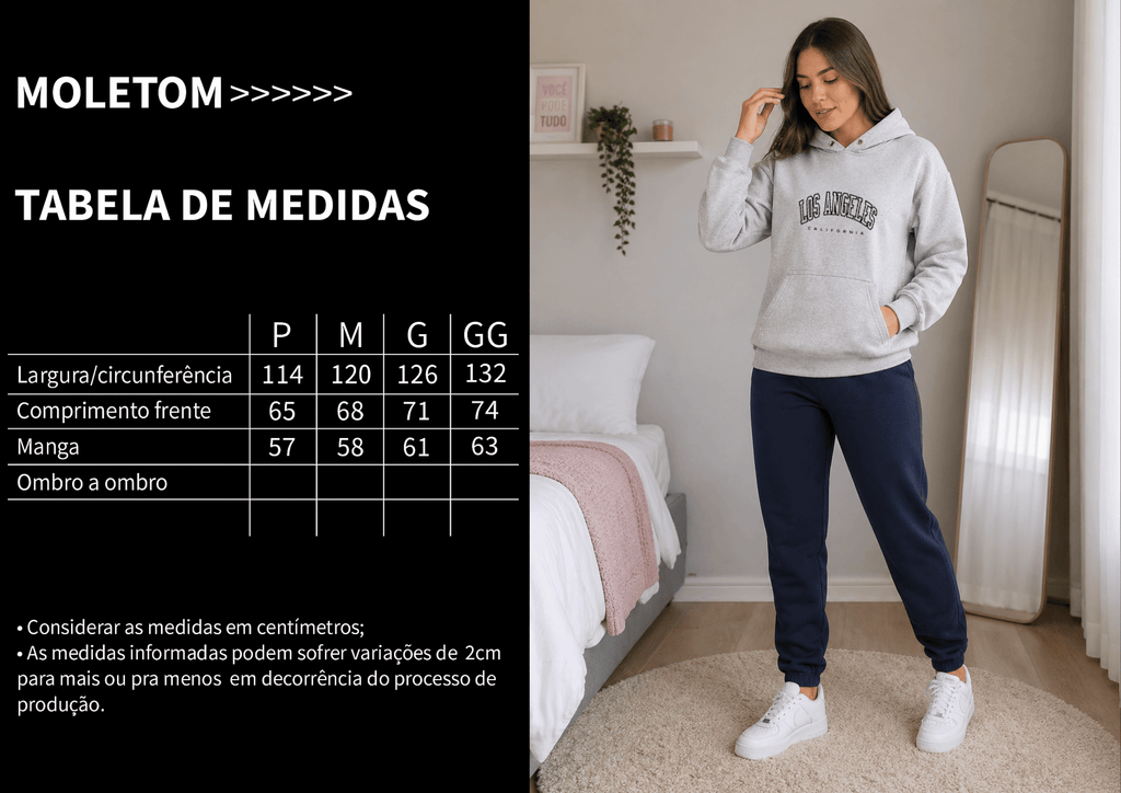 Moletom Feminino Canguru - Los Angeles California