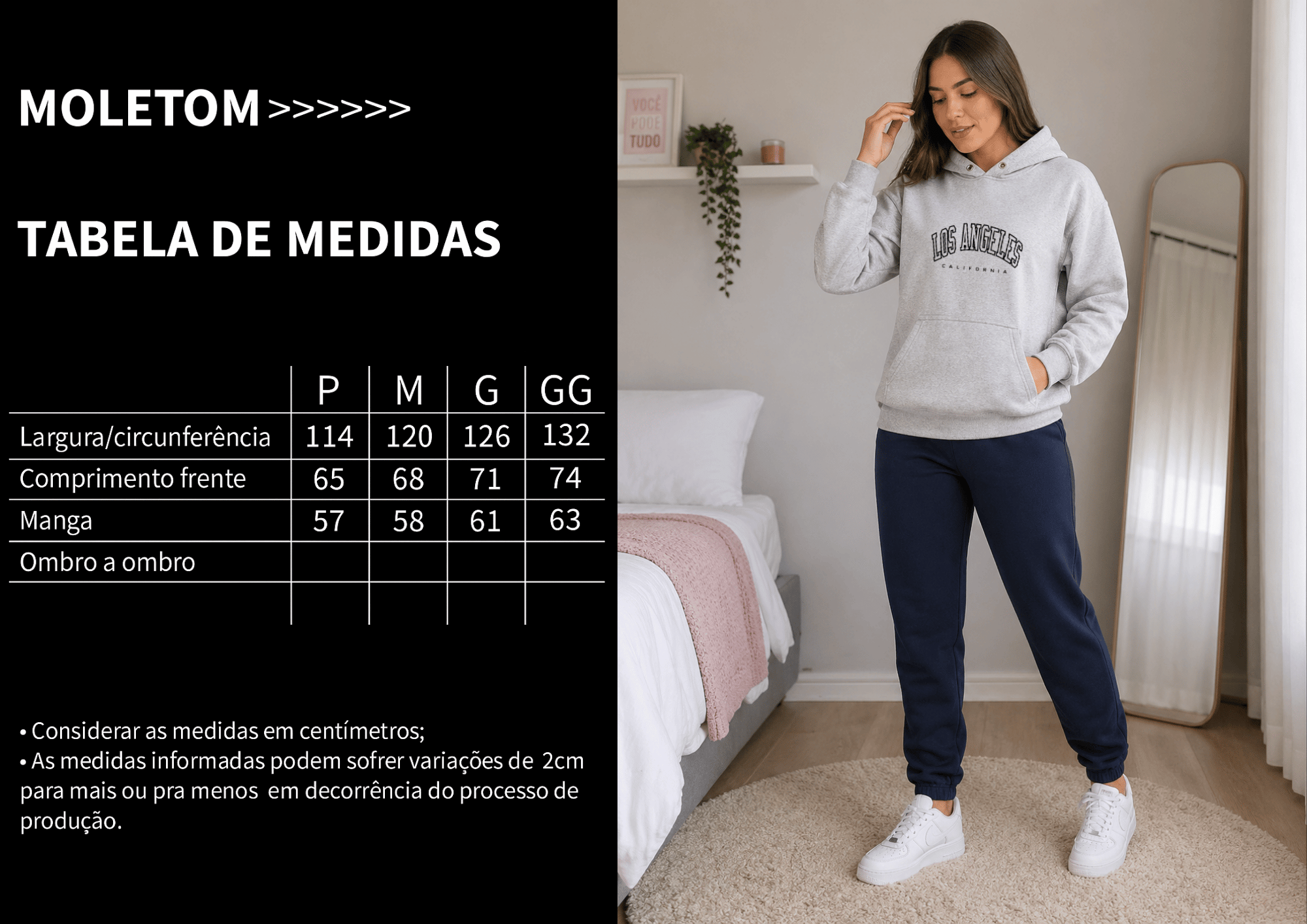Moletom Feminino Canguru - Los Angeles California