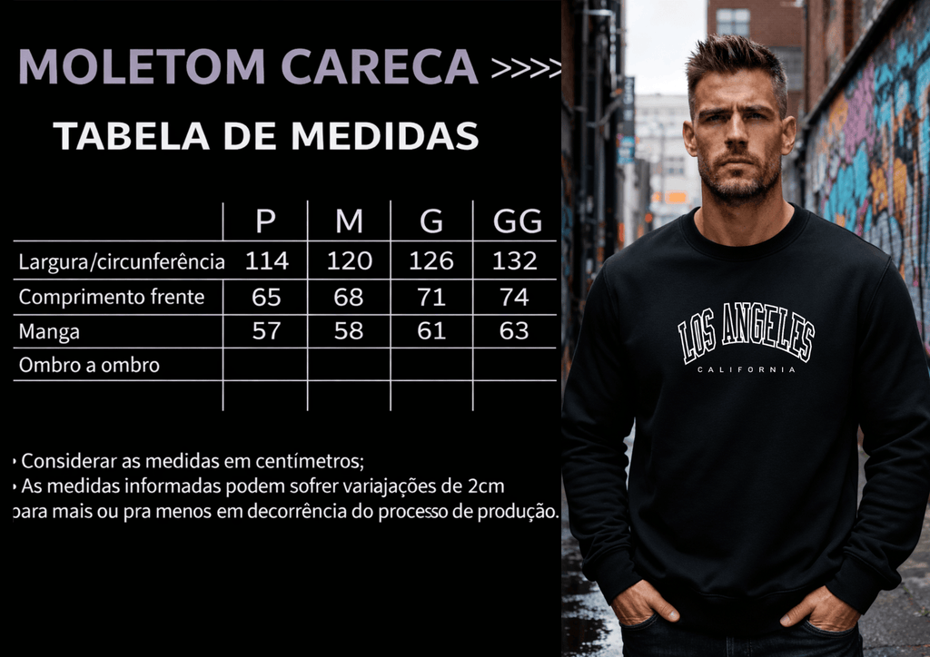 Moletom Masculino Careca - Los Angeles California