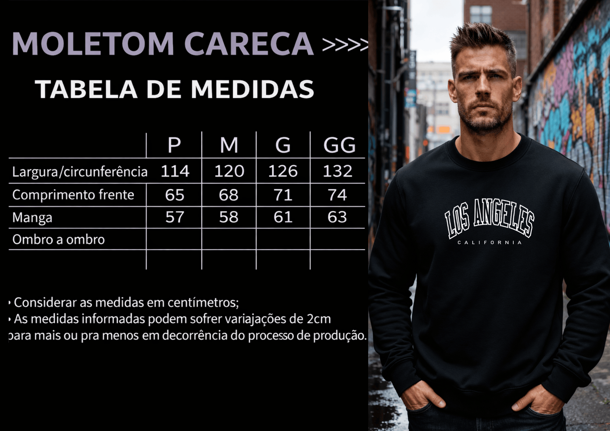 Moletom Masculino Careca - Los Angeles California