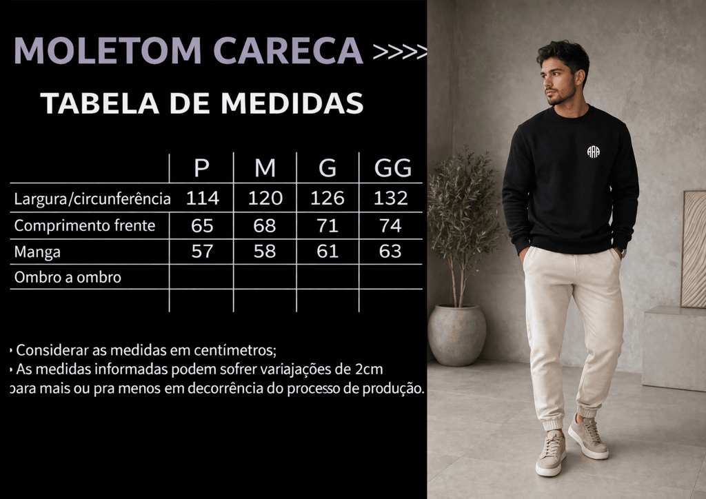 Moletom Masculino Careca - Almayda Estampa Minimalista