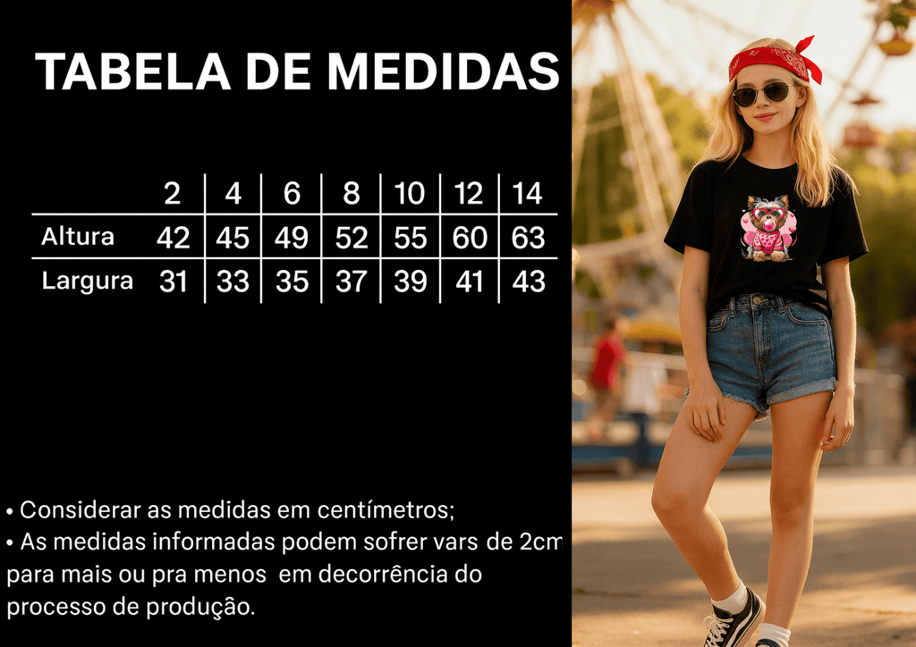 Camiseta Infantil Feminina - Puppy Pop Girl