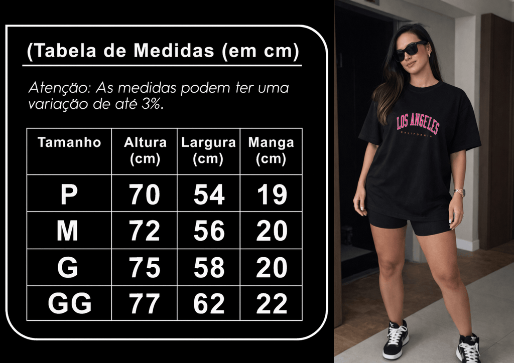 Camisetão Oversized Feminina | Estampa - Los Angeles California