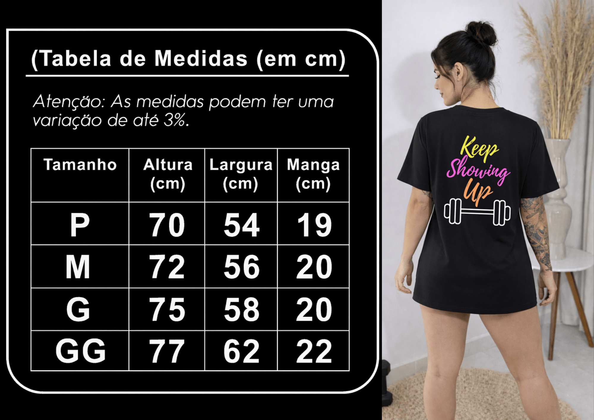 Camisetão Feminino Oversized - Keep Showing Up