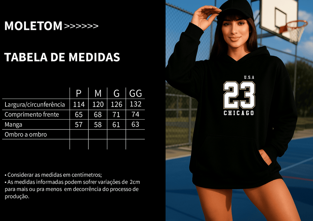 Moletom Feminino Canguru - U.S.A 23 Chicago