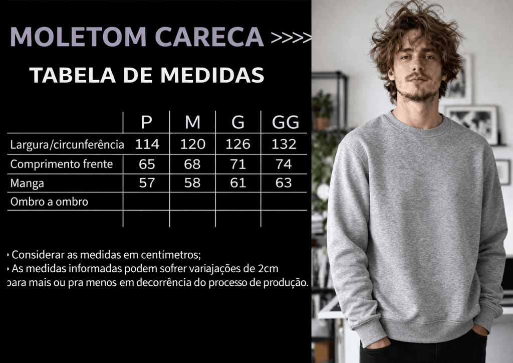 Moletom Masculino Careca - Liso