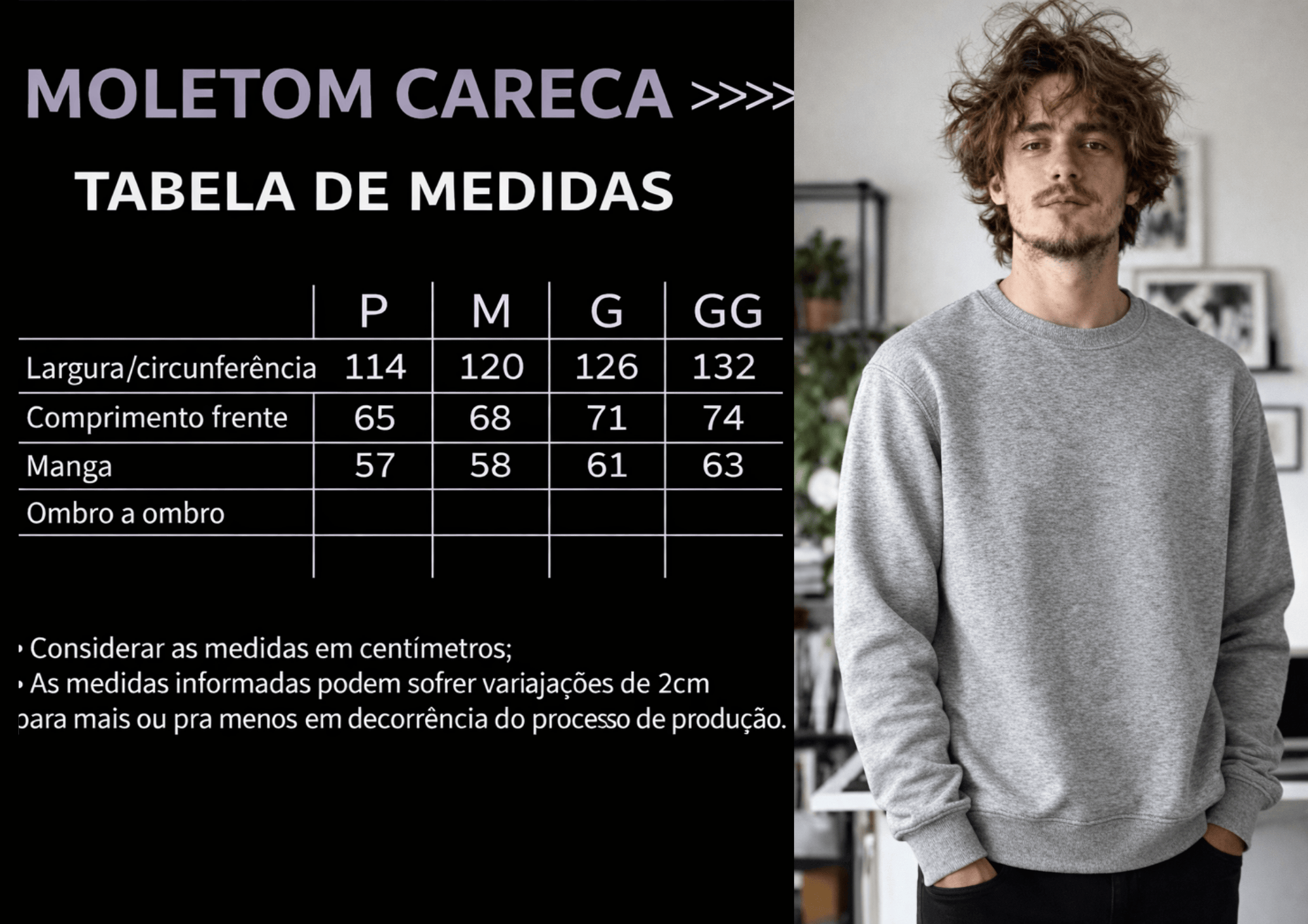 Moletom Masculino Careca - Liso