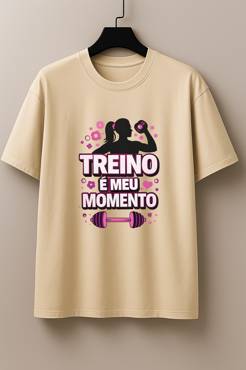 Camiseta Feminina Tradicional Manga Curta Almayda - Treino é Meu Momento