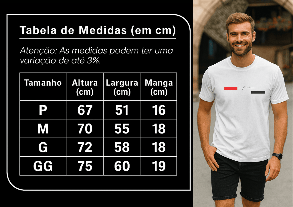 Camiseta Masculina | Estampa - Freedom