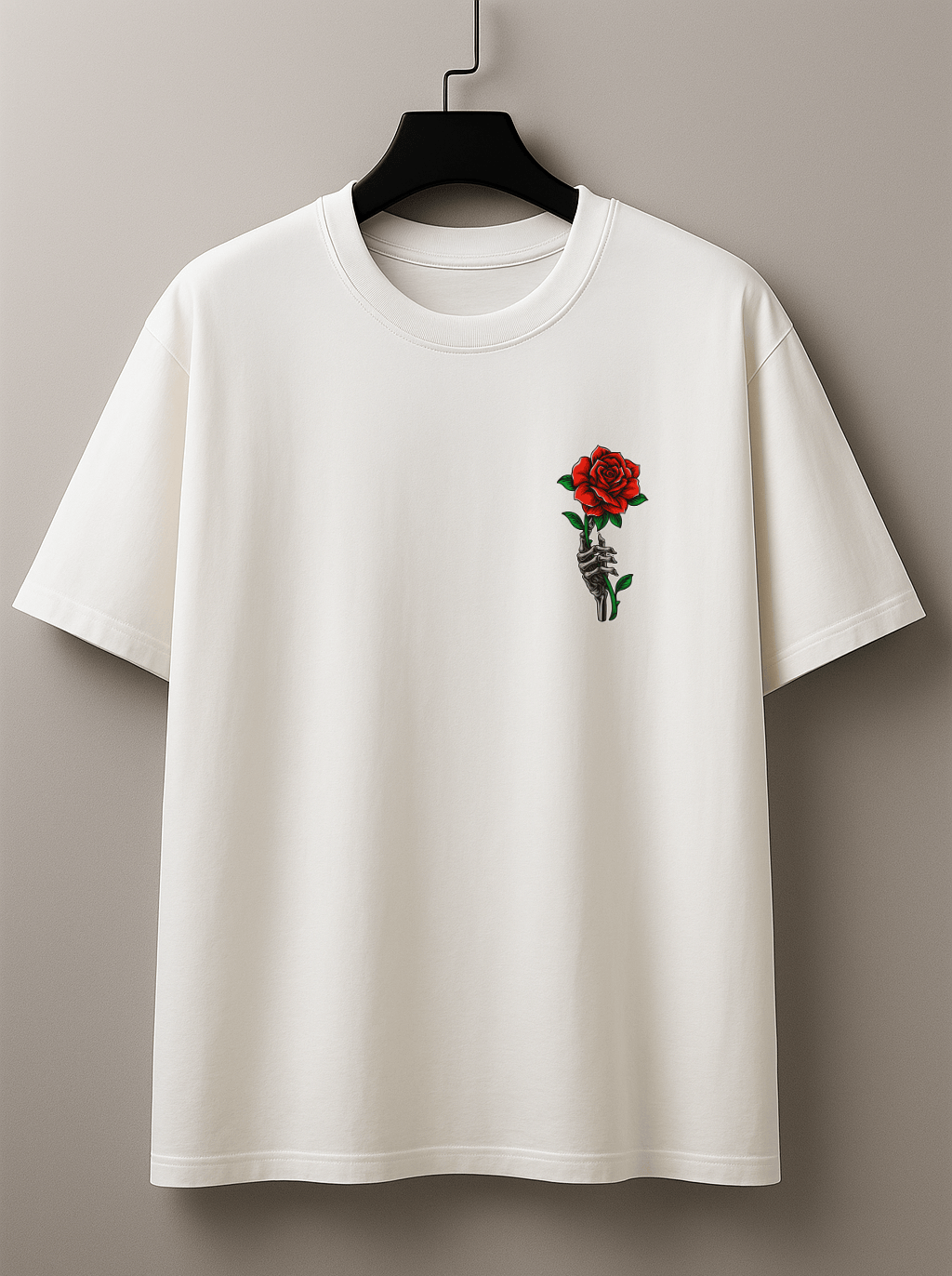 Camiseta Masculina Tradicional Manga Curta - Rose Pain Red