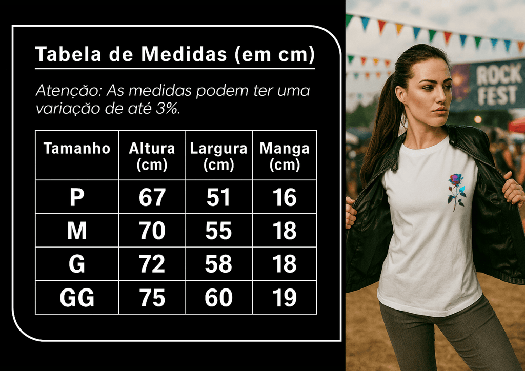 Camiseta Feminina | Estampa Rose Blue