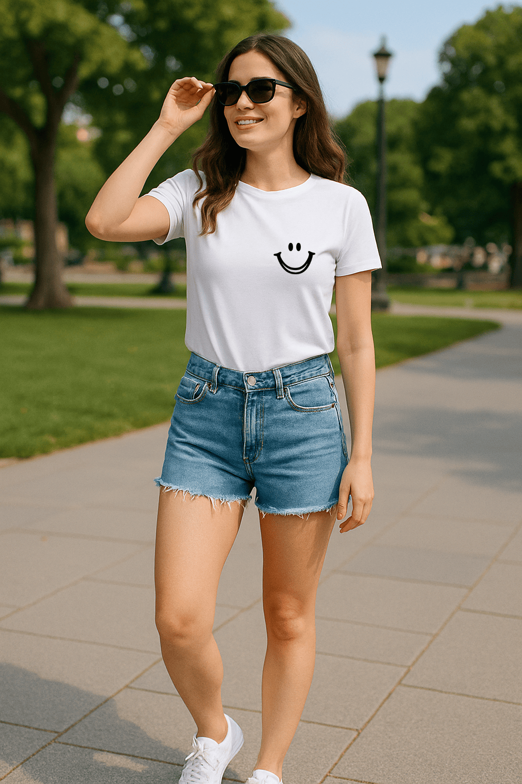 Camiseta Feminina | Estampa - Sorrisinho Minimalista