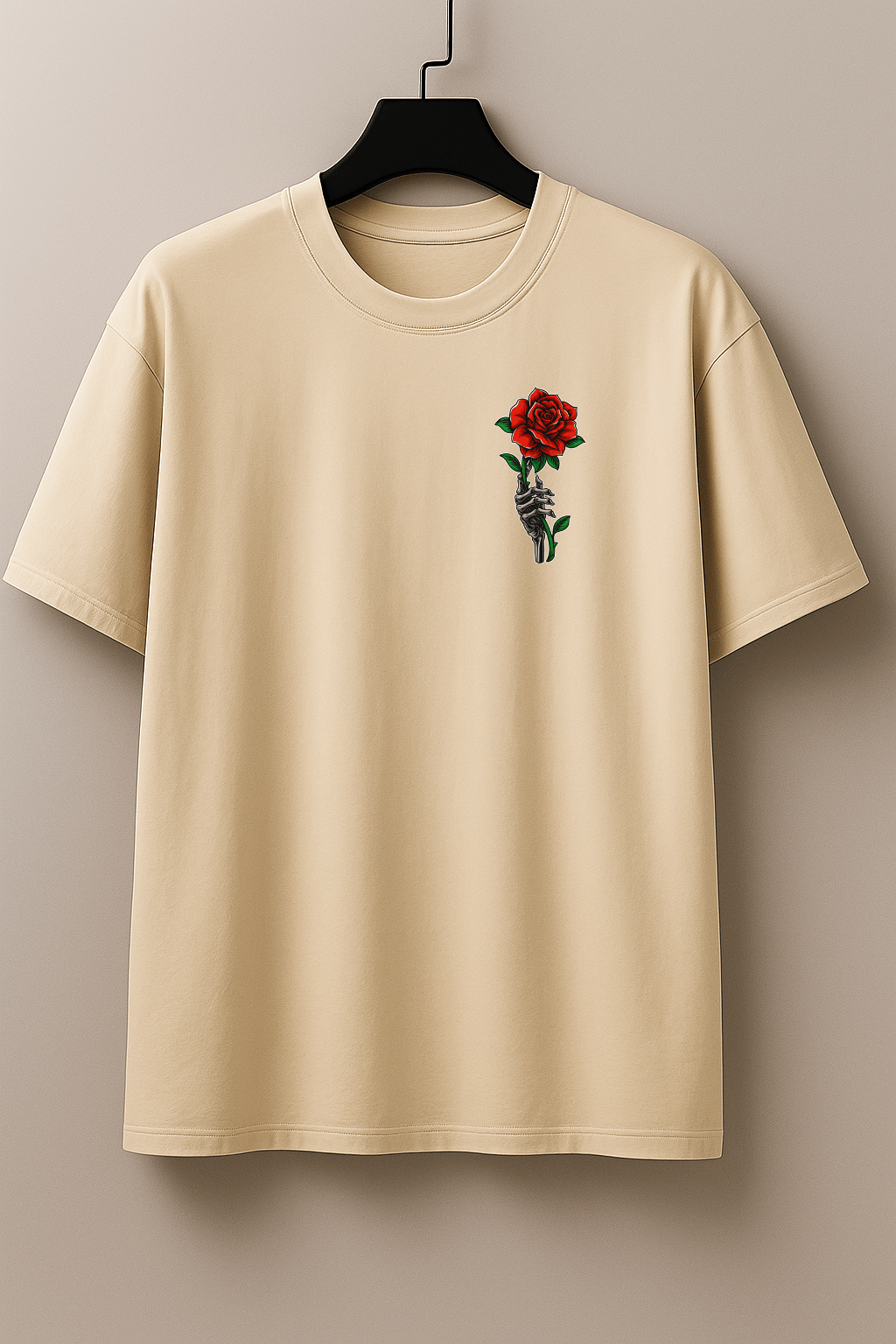 Camiseta Masculina Tradicional Manga Curta - Rose Pain Red
