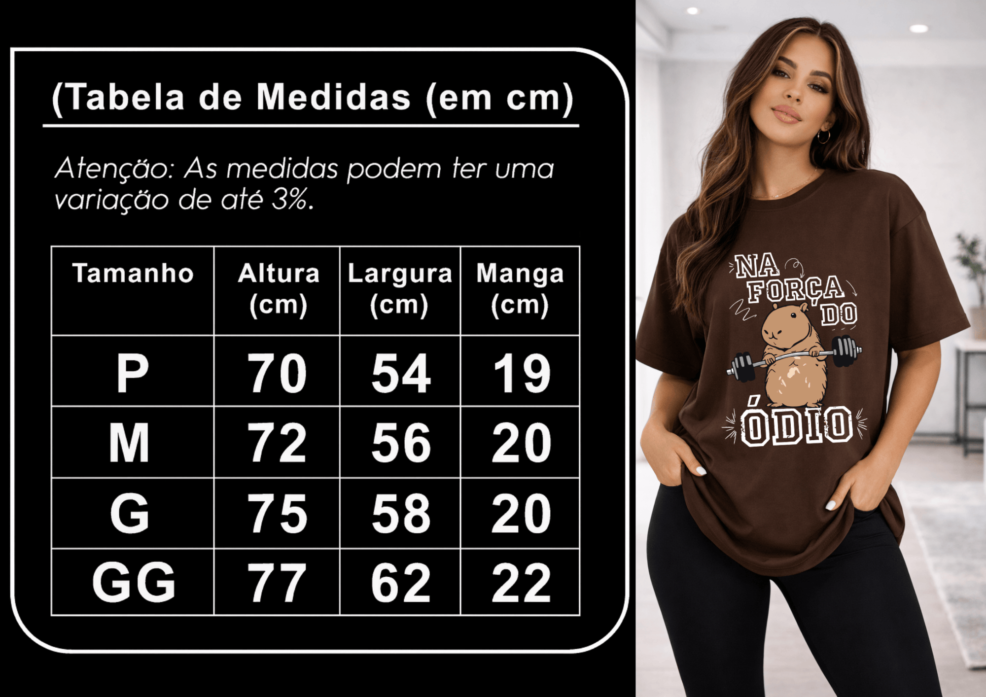 Camisetão Oversized Feminino Na Força do Ódio