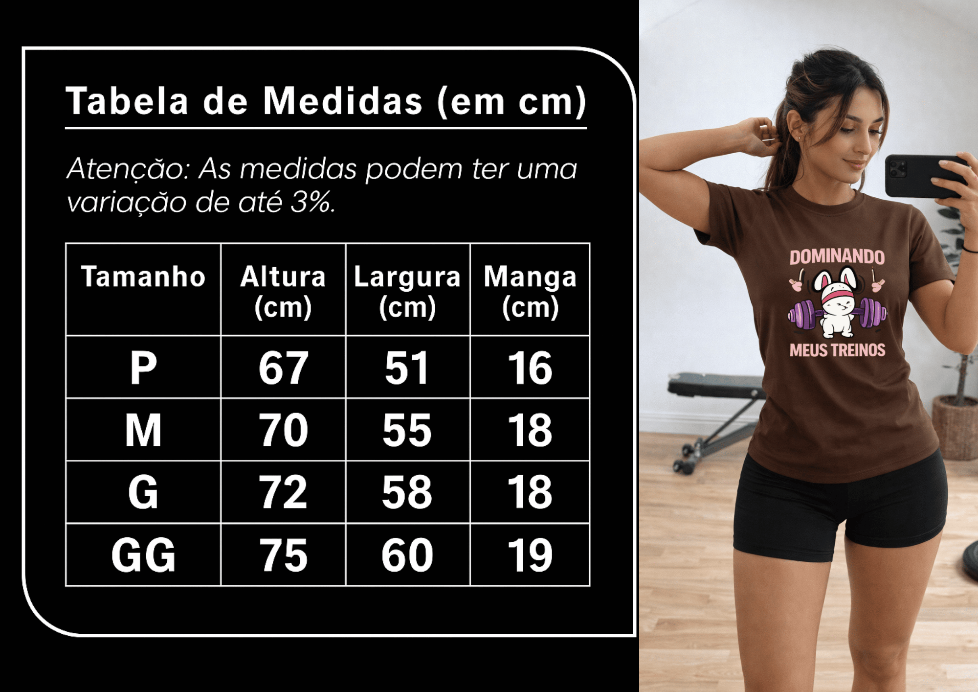 Camiseta Feminina Tradicional Manga Curta Almayda - Dominando Meus Treinos