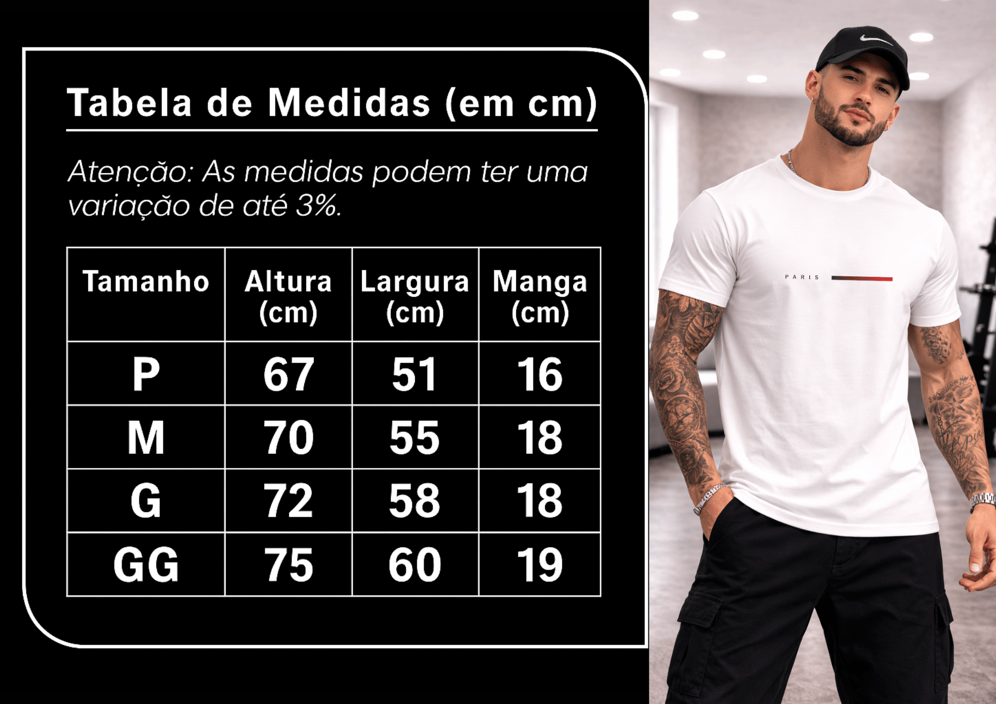 Camiseta Masculina Premium Manga Curta Tradicional   | Paris