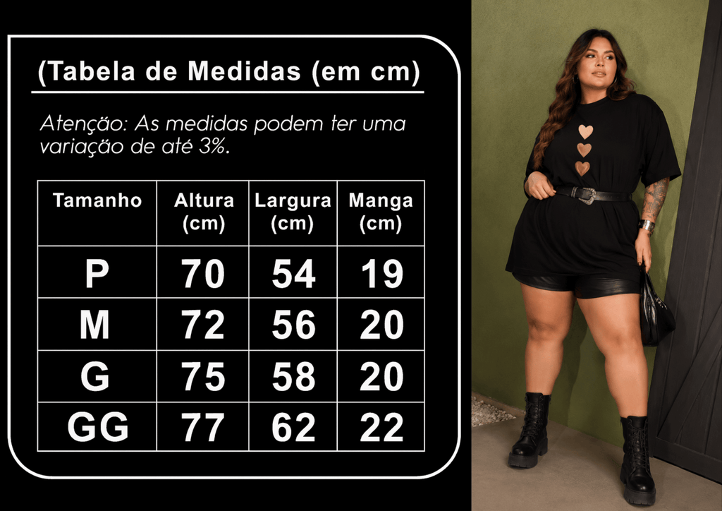 Camisetão Feminino Oversized Almayda - Golden Love Line