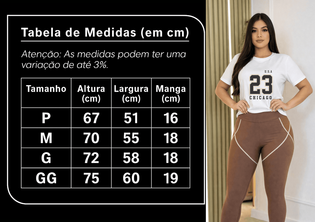 Camiseta Premium Manga Curta Tradicional  Feminina | U.S.A 23 Chicago