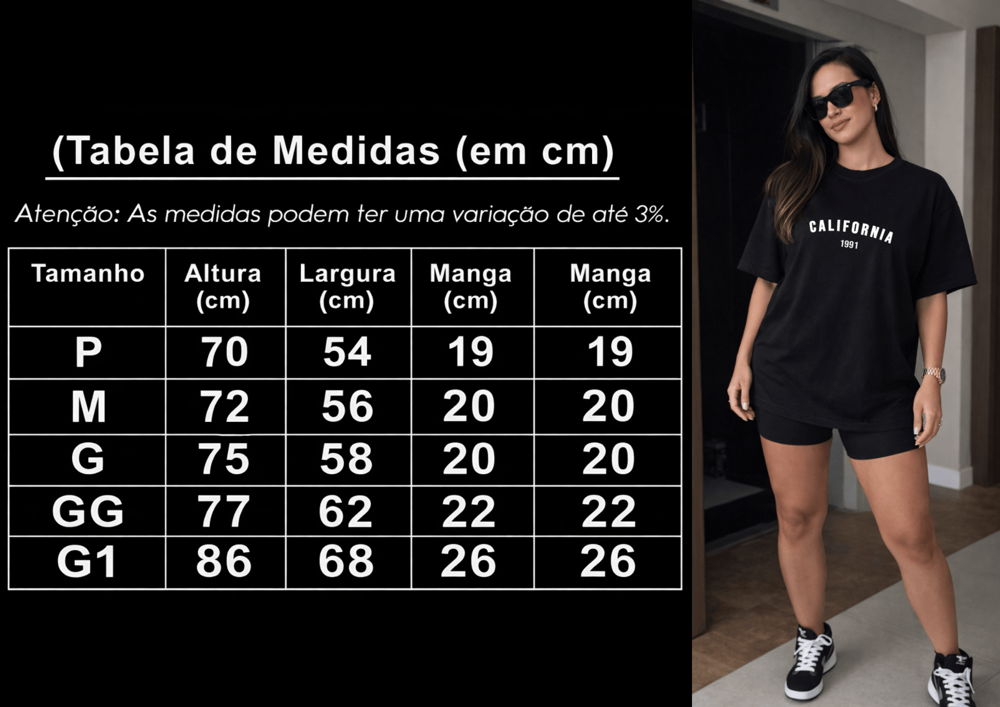 Camiseta Oversized Feminina | Estampa - California 1991