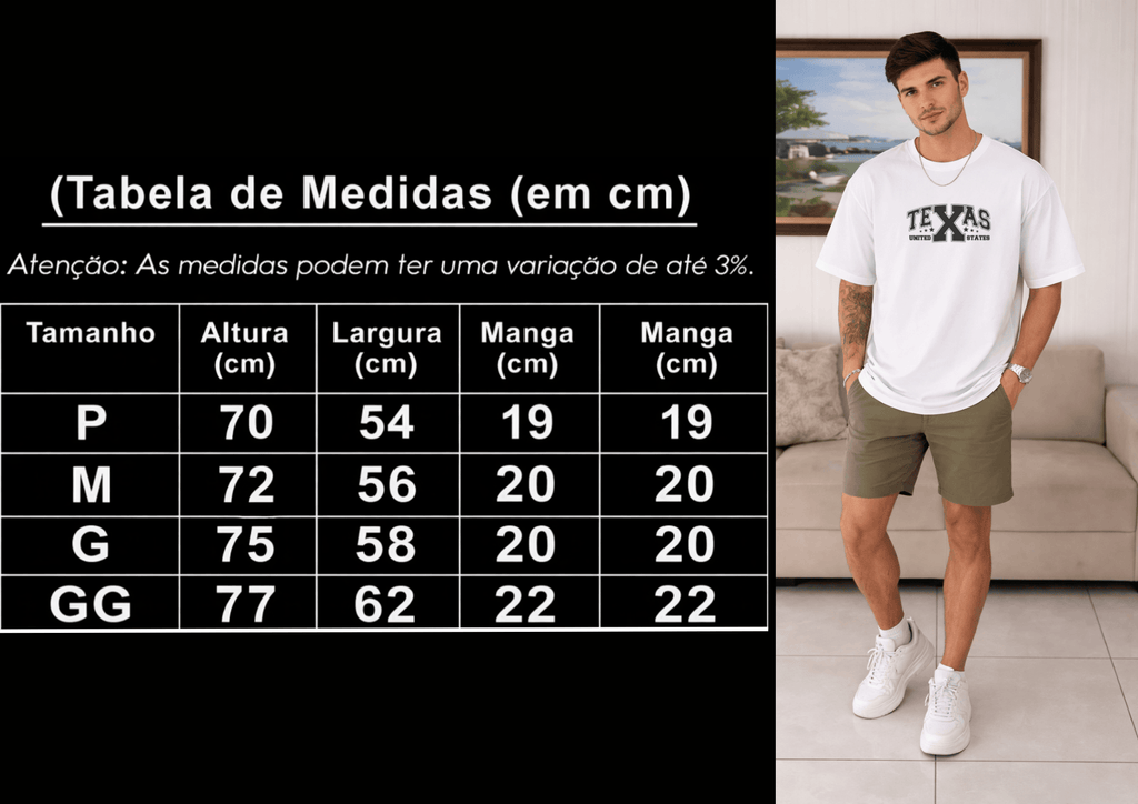 Camisetão Oversized Masculina Premium Texas United States