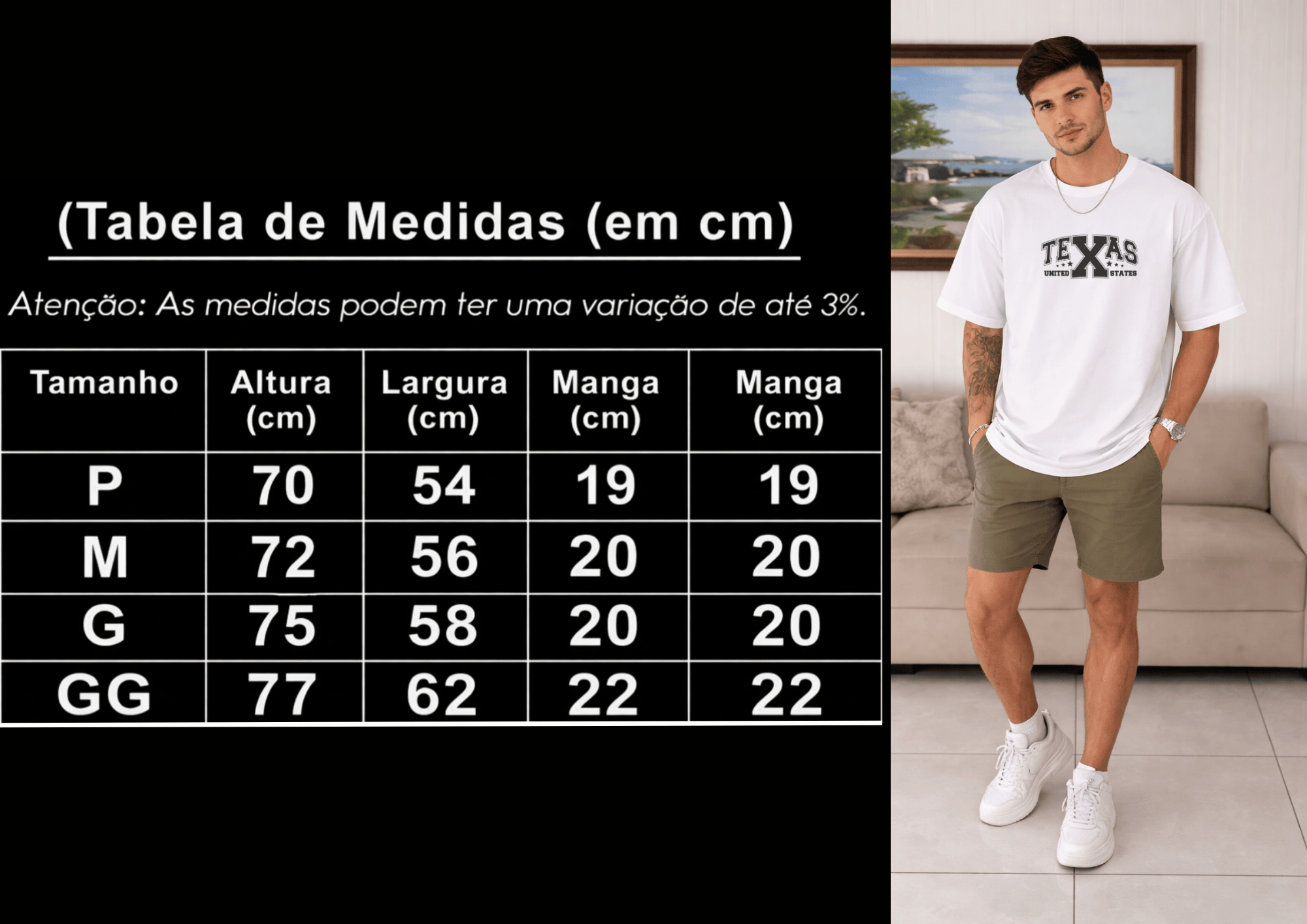 Camisetão Oversized Masculina Premium Texas United States