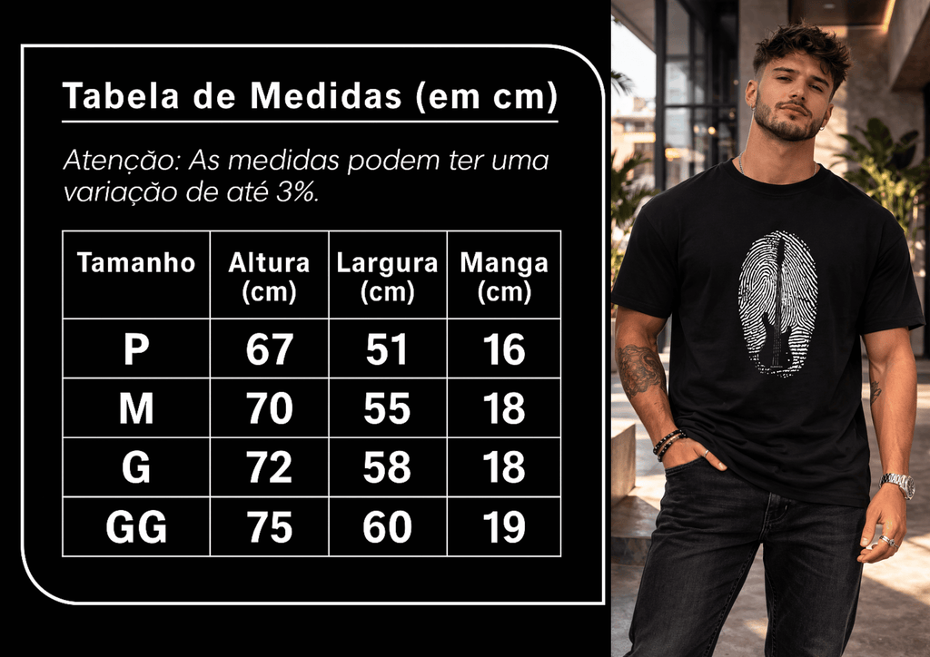 Camiseta Masculina Tradicional Manga Curta - Almayda Sound Identity