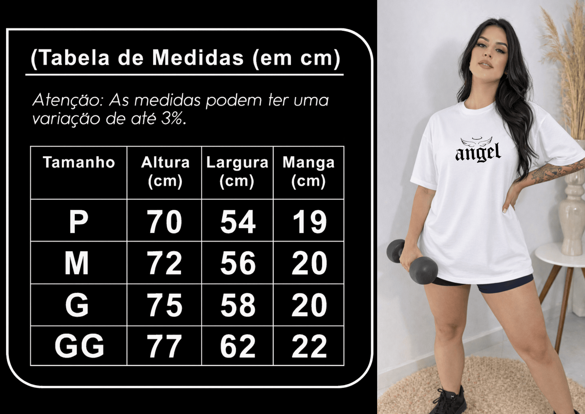 Camisetão Oversized  Feminina -  Dark Angel