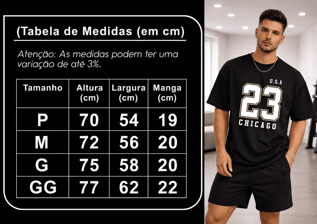 Camisetão Oversized Masculina -  U.S.A 23 Chicago