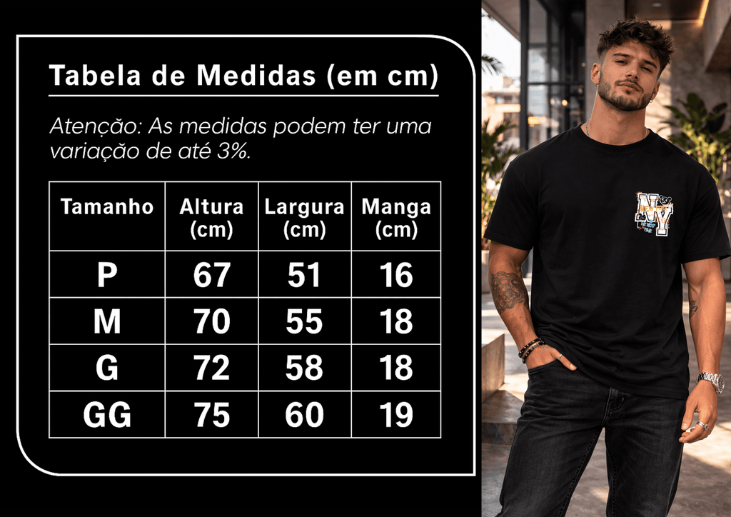 Camiseta Masculina Premium Manga Curta Tradicional  |  NY Graffiti