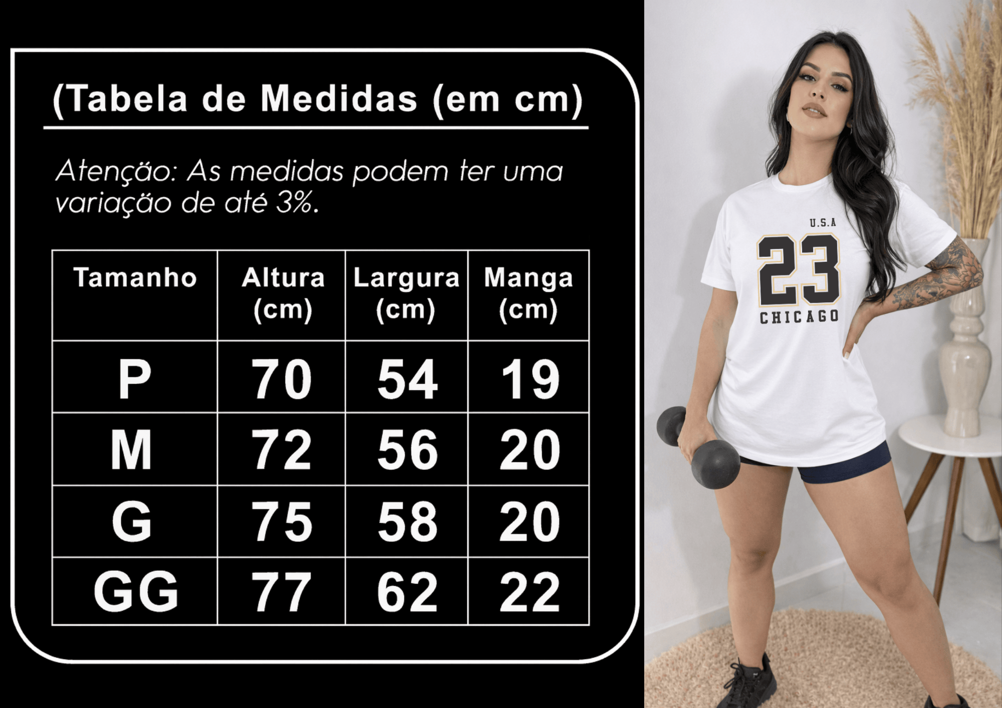 Camisetão Oversized  Feminina -  U.S.A 23 Chicago
