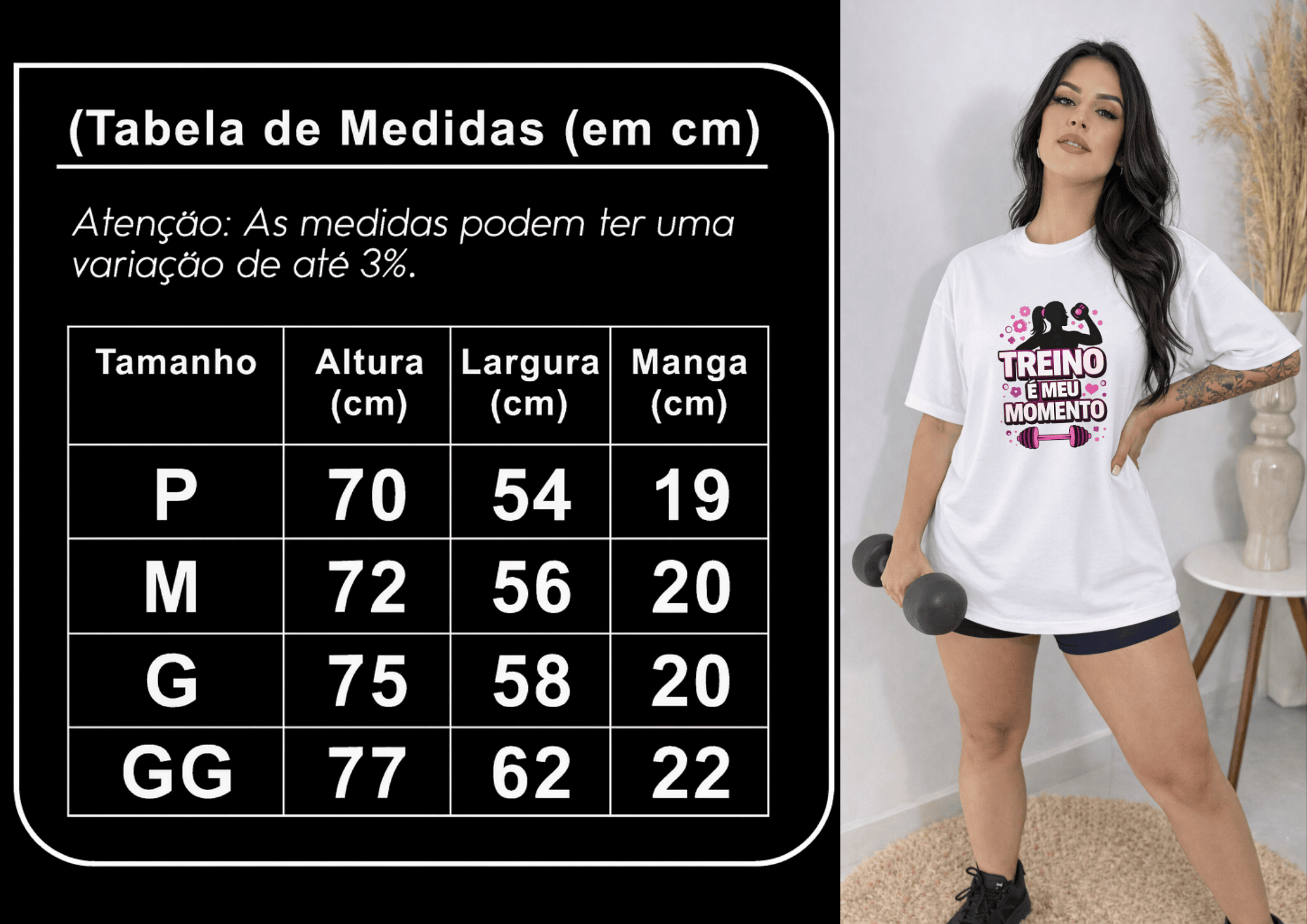 Camisetão Feminino Oversized - Treino É Meu Momento