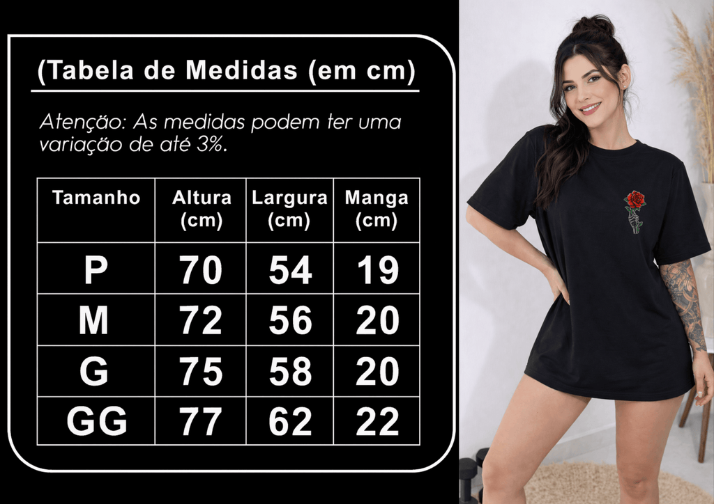 Camisetão Feminino Oversized - Rose Pain Red