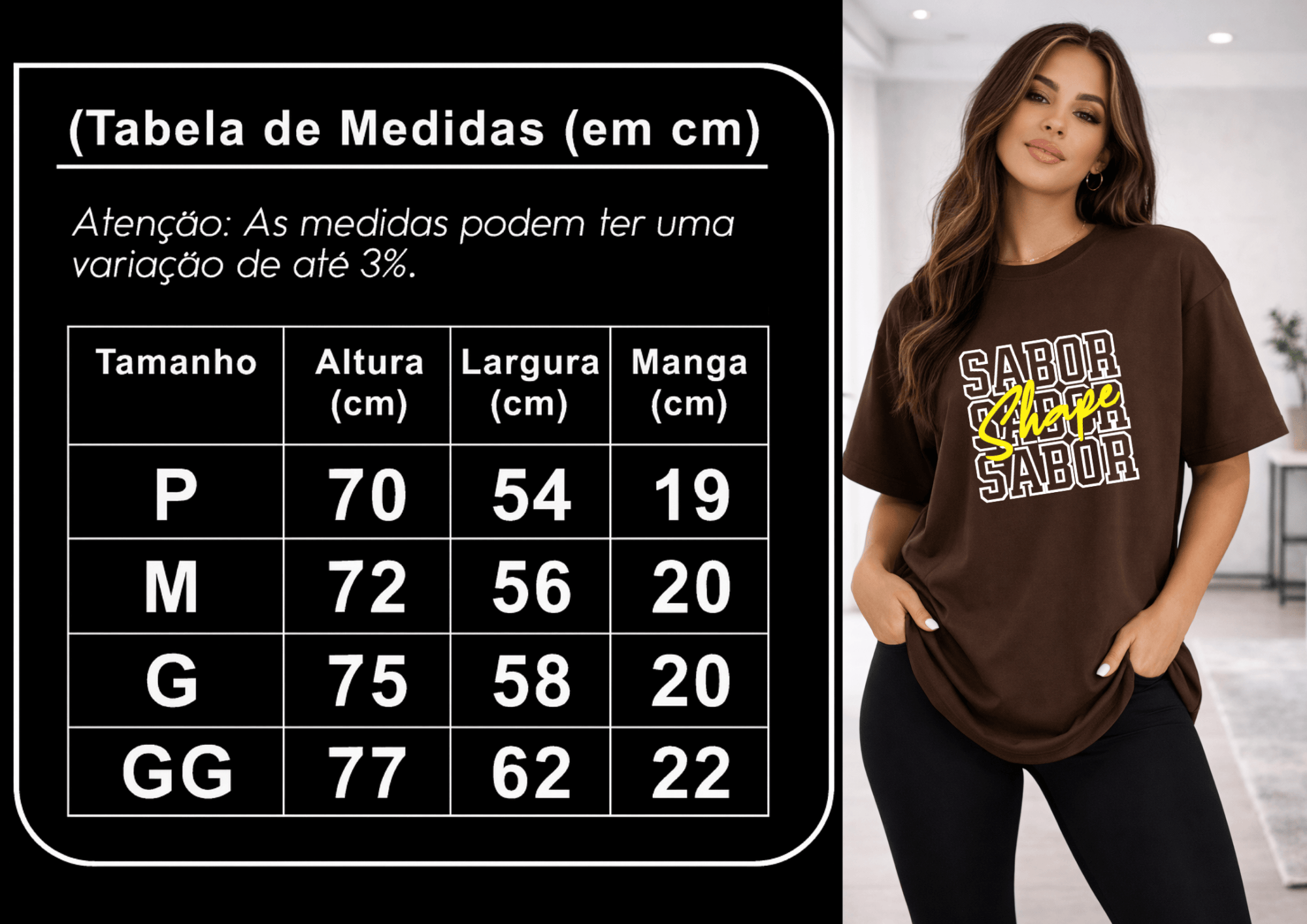 Camisetão Feminino Oversized - Sabor Shape